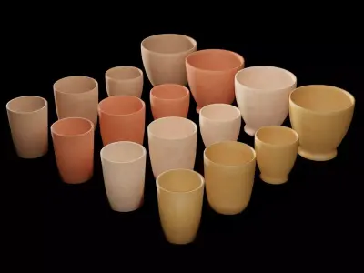 A Pack of Mugs Free low-poly 3D model