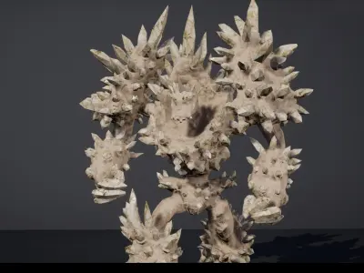 Crystal golem low-poly game engine ready 3D model Low-poly 3D model