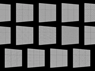 100 Tiles Patterns Noise for Zbrush Vol 2 Low-poly 3D model