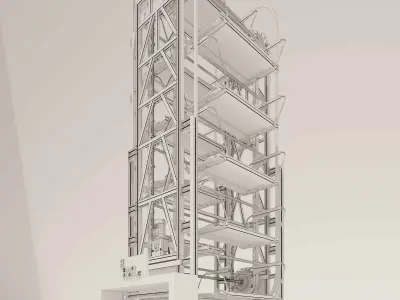 SMART ROTARY CAR PARKING SYSTEM FOR 12 CAR 3D MAX MODEL 3D model