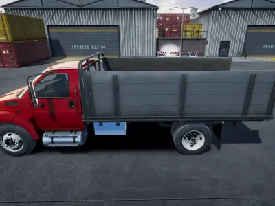 Flatbed truck with cargo Unity 3d asset Low-poly 3D model