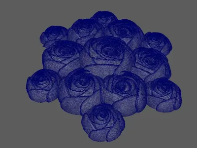 High Poly Roses 3D Print Model 3D print model