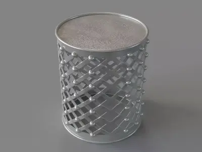 Alden Side Table Silver Grey Smoke 3D model