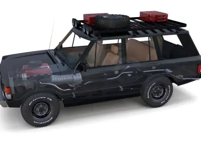Range Rover Classic with chassis and interior v3 3D model