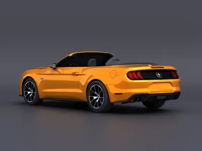 Ford Mustang Convertible 2022  Low-poly 3D model