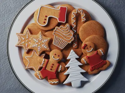 Christmas cookies Low-poly 3D model