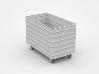 Flatter Industrial Container On Wheels 3D model