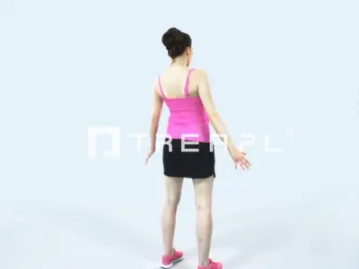 Dream L Animated Rigged Sports Woman Low-poly 3D model