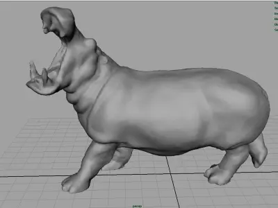 Hippopotamus Low-poly 3D model