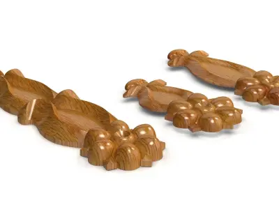 Carved decor vertical 001 source 3dsmax file 3D model