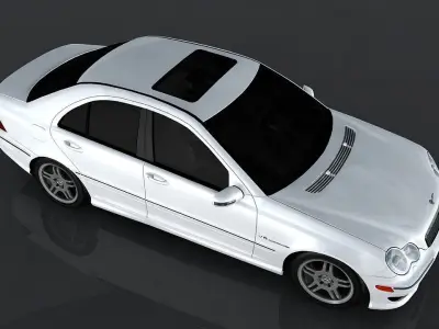 Mercedes Benz C32 AMG Low-poly 3D model