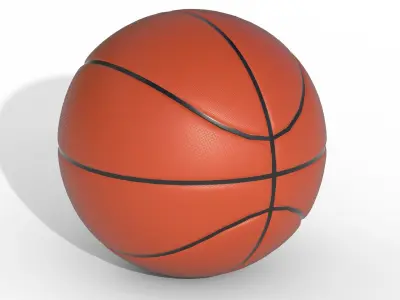 Basketball Ball Low-poly 3D model 5