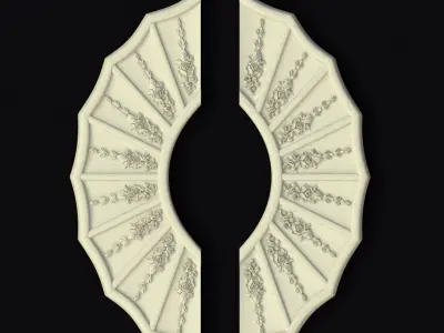 Central decor ornament for furniture 3D model 1021