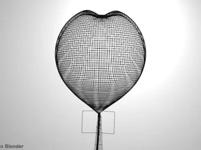 Balloon  love shape 3D model