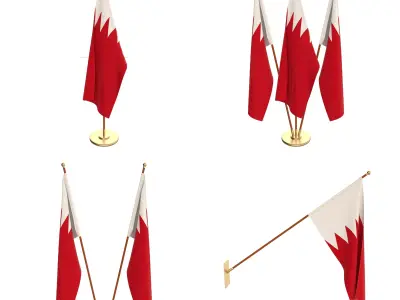 Bahrain Flag Pack 3D model