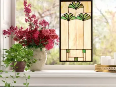 Floral And Plants Window Panel 3D model