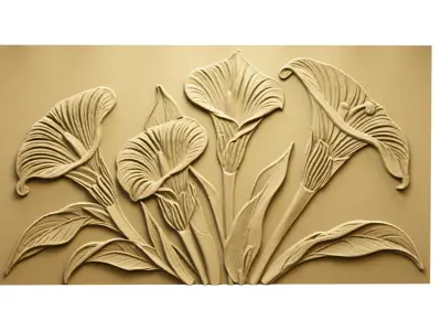 CNC Wall Panels Modern Wall Decor 04 3D model