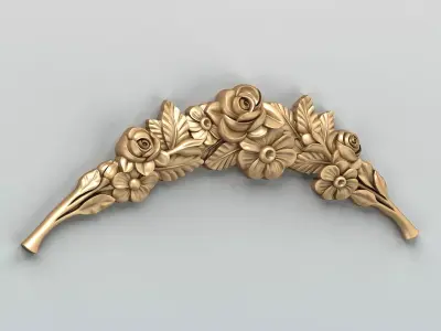 Carved decor horizontal 046 3D model
