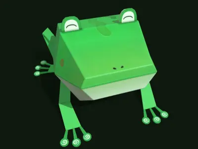 frog cartoon Low-poly 3D model buy