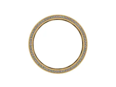 luxury plane weeding band with diamond on the side all around 3D print model