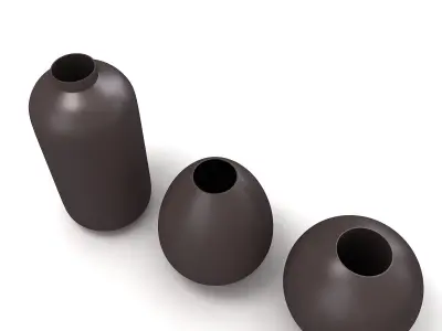 Ceramic Flower Vase Set 3D model