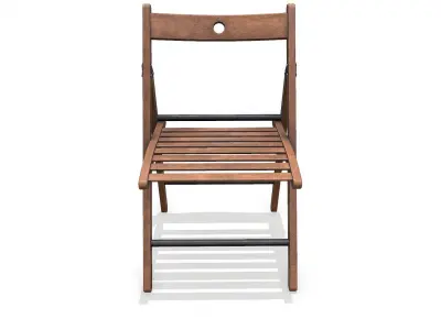 Old Wooden Folding Chair low-poly PBR Low-poly 3D model