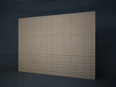02 SILK PATTERN 3D WALL Low-poly 3D model