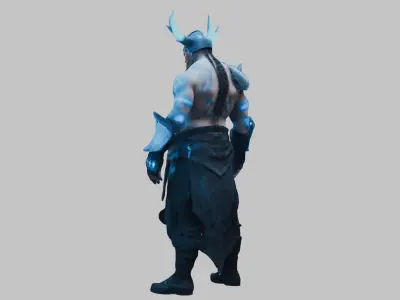 Male Fantasy Viking Barbarian Character Low-poly 3D model