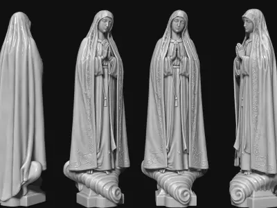 Virgin Fatima - Portugal - CNC - Wood - Metal 3D print model