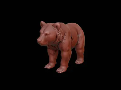 Brown Bear Animal Sculpture 3D print model buy