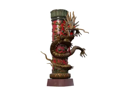 Chinese Dragon Column 3D model