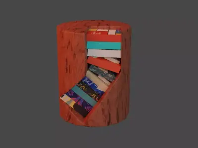 wood bookshelf  3D model