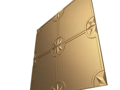 Carved Tile 02 Low-poly 3D model