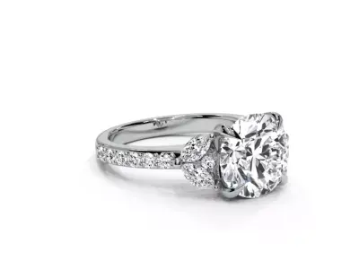 Luxury engagement ring marqusie sides 3D print model