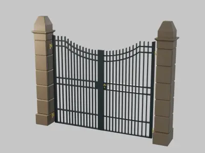 Exterior Gate Low-poly 3D model