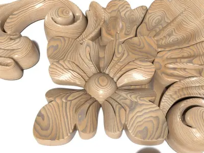 Cartouche-006 two ornately carved brackets 3D model