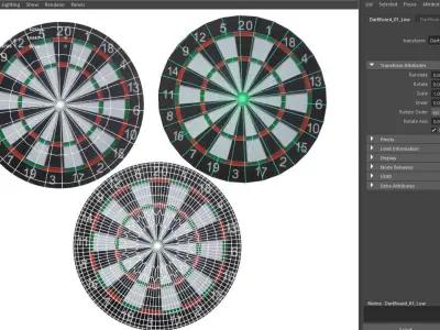 Dartboard - Dart  Low-poly 3D model