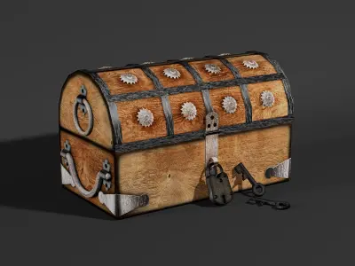 Wooden Storage and Decorative Box  Low-poly 3D model