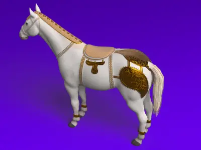 Royal Armored Horse  Low-poly 3D model