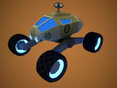 Rover for mars Low-poly 3D model