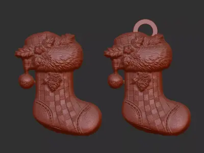 christmas socks tree decor  3D print model