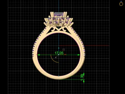 Lux ring silver gold jewelry printable 3D model 3D print model 16