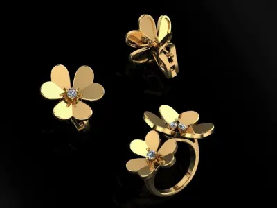 Ring and Earrings 103 3D print model