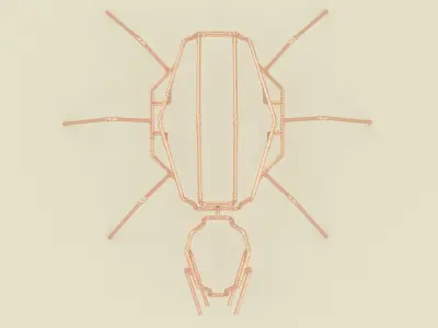 Copper pipes spider decoration  Free 3D model