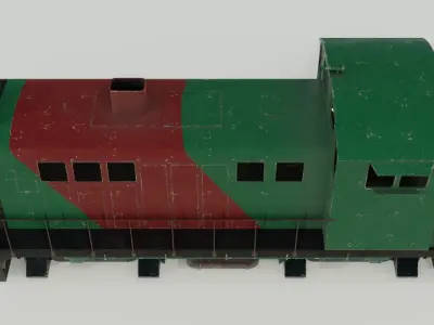 Diesel locomotive 3D model Low-poly 3D model