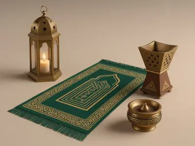 Islamic 3D Ramadan Decor - Lantern Rug Incense Burner 3D model