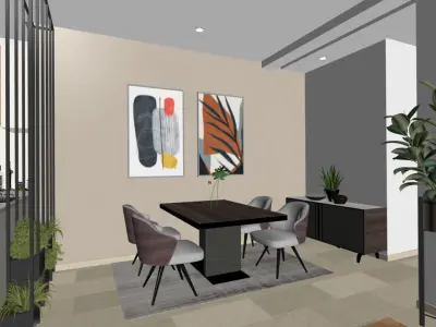 living room design scene Z 3D model