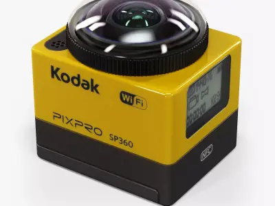 Kodak Pixpro SP360 vr action camera Low-poly 3D model