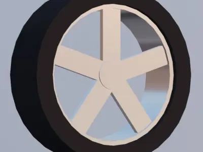 Car Wheel Simple Low-poly 3D model