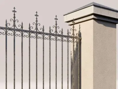 lassic fence PIERS FOR GATES 3D model